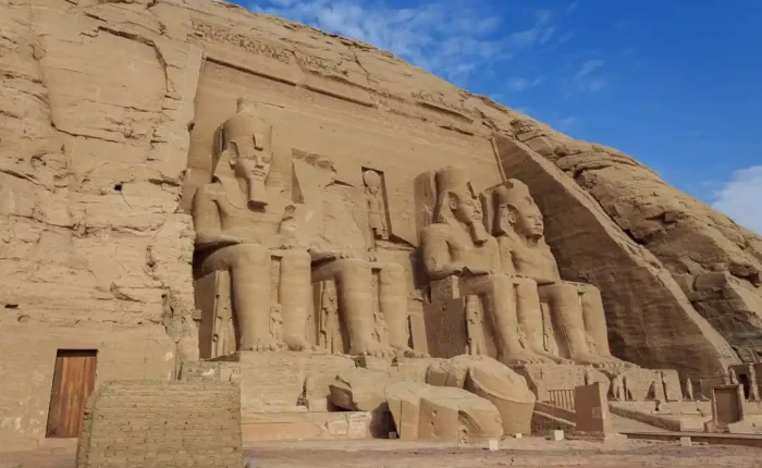 Giant rock-cut statues viewed on our private trip to Abu Simbel and Aswan