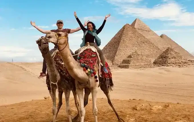Luxury Egypt tour packages featuring private guided tours at the Giza Pyramids by Pharaohs Land Tours.