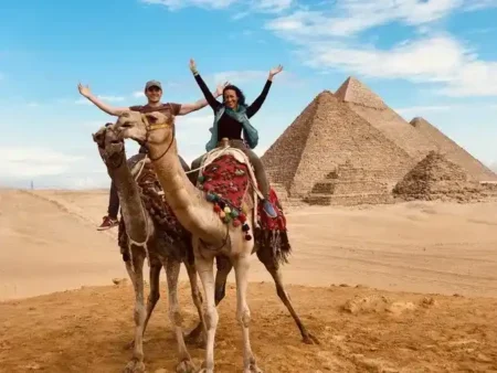 Luxury Egypt tour packages featuring private guided tours at the Giza Pyramids by Pharaohs Land Tours.